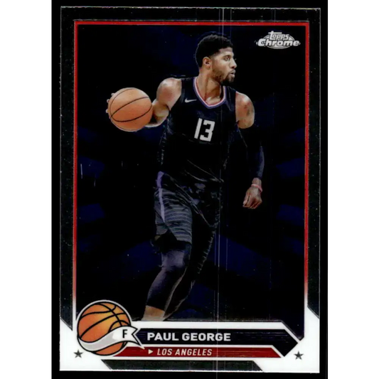 2023-24 Topps Chrome #115 Paul George NM-MT Los Angeles Clippers Basketball Card - Basketball Card Single