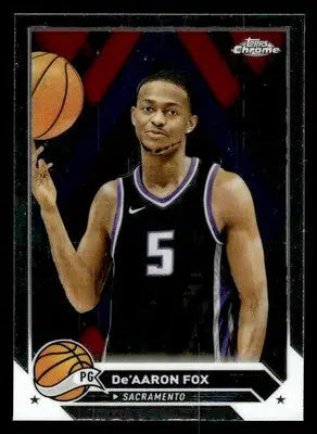 2023-24 Topps Chrome #117 De’Aaron Fox Base Sacramento Kings - Basketball Card Single