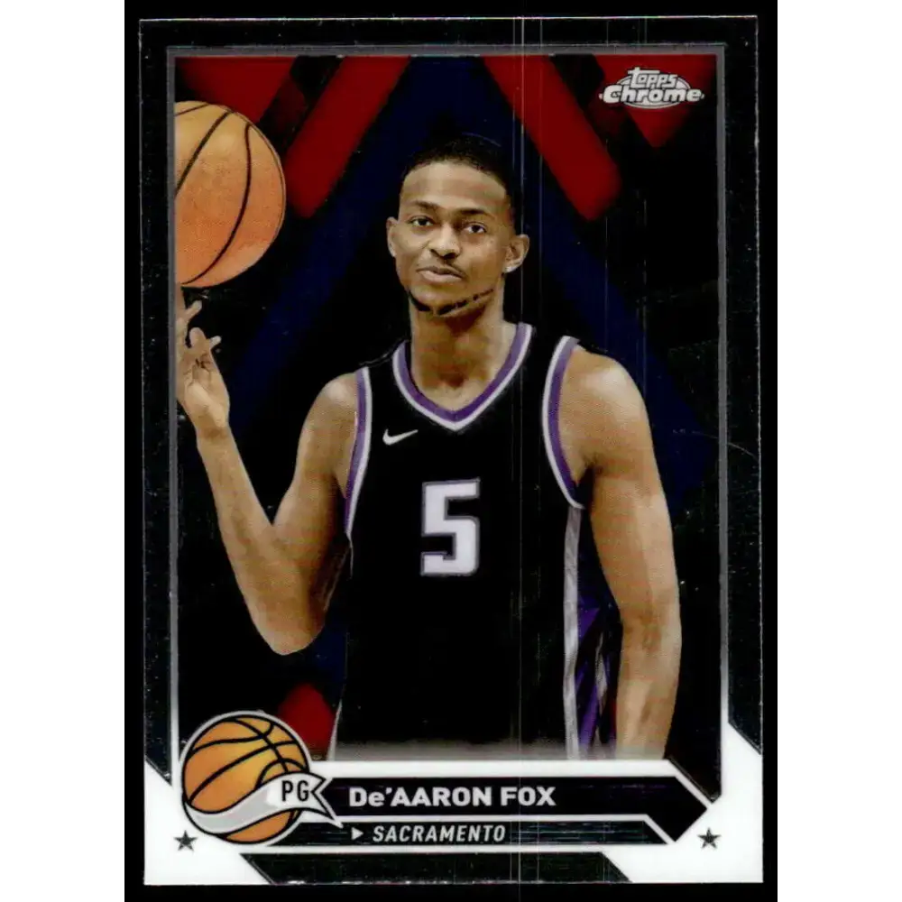 2023-24 Topps Chrome #117 De’Aaron Fox NM-MT Sacramento Kings Basketball Card - Basketball Card Single