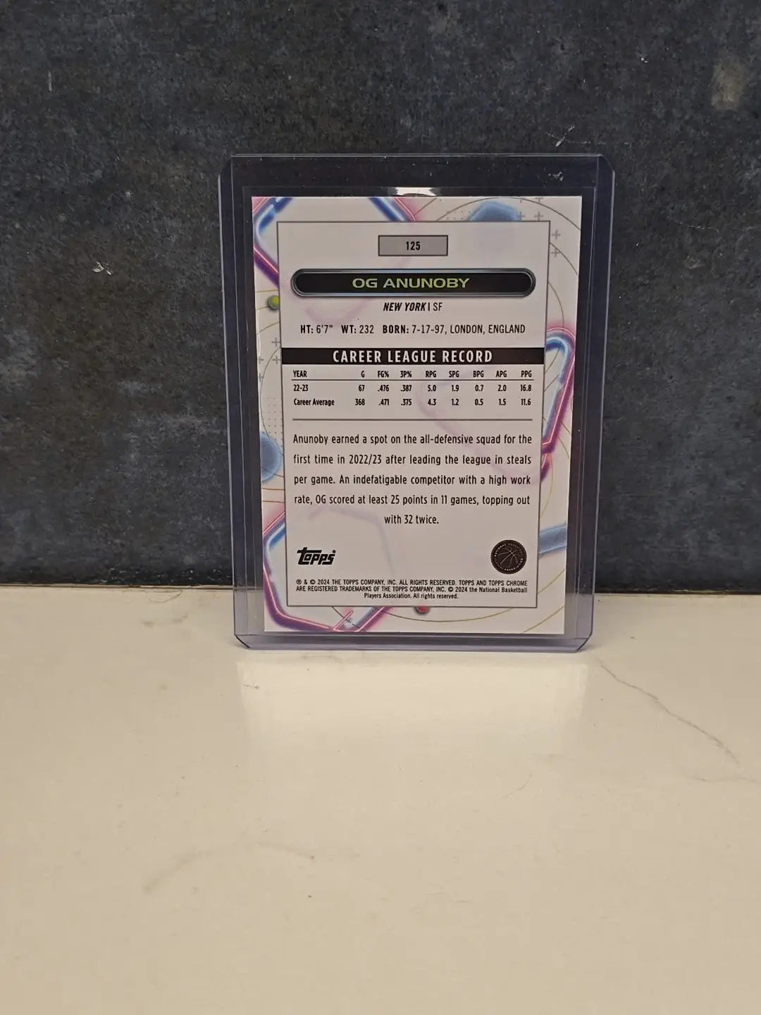 2023-24 Topps Chrome - #123 OG Anunoby Nucleus Refractor - Basketball Card Single