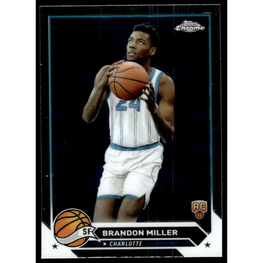2023-24 Topps Chrome #127 Brandon Miller NM-MT Charlotte Hornets Basketball Card - Basketball Card Single