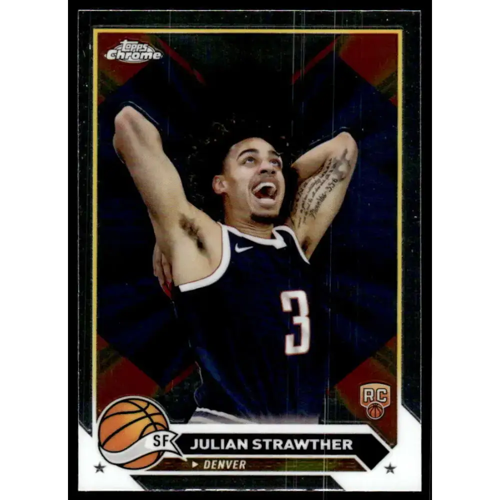 2023-24 Topps Chrome #134 Julian Strawther NM-MT Denver Nuggets Basketball Card - Basketball Card Single