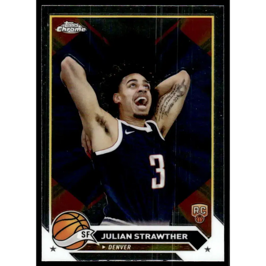 2023-24 Topps Chrome #134 Julian Strawther NM-MT Denver Nuggets Basketball Card - Basketball Card Single