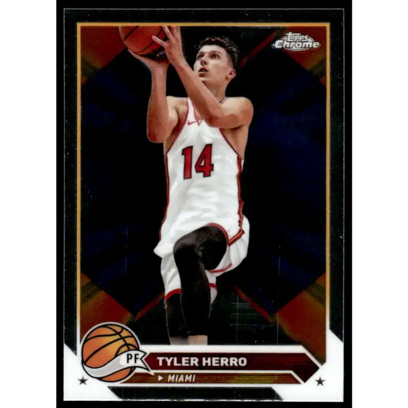 2023-24 Topps Chrome #14 Tyler Herro NM-MT Miami Heat Basketball Card - Basketball Card Single