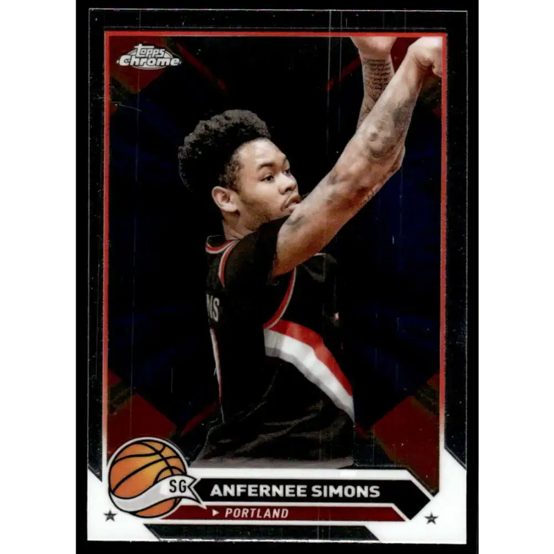 2023-24 Topps Chrome #143 Anfernee Simons NM-MT Portland Trail Blazers Basketball Card - Basketball Card Single