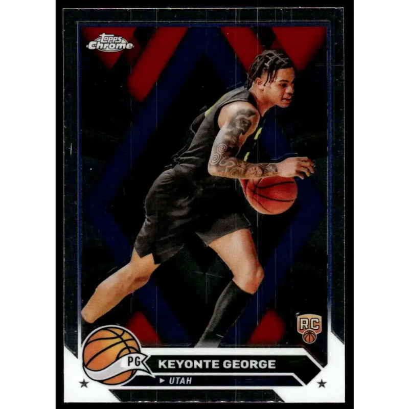 2023-24 Topps Chrome #153 Keyonte George NM-MT Utah Jazz Basketball Card - Basketball Card Single