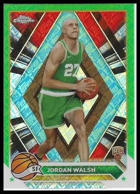 2023-24 Topps Chrome #189 Jordan Walsh Green Logo Refractors