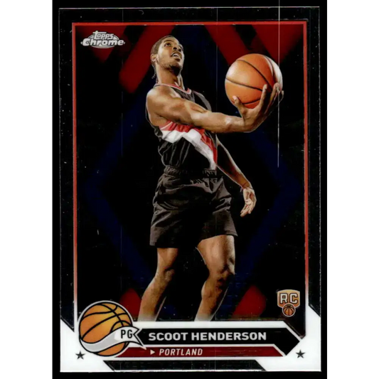 2023-24 Topps Chrome #60 Scoot Henderson NM-MT Portland Trail Blazers Basketball Card - Basketball Card Single