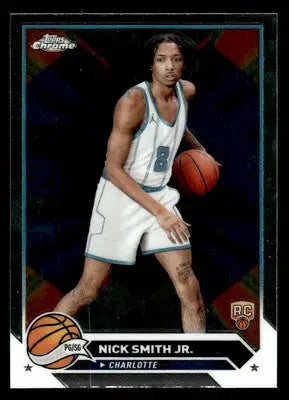 2023-24 Topps Chrome #86 Nick Smith Jr. Base RC Charlotte Hornets - Basketball Card Single