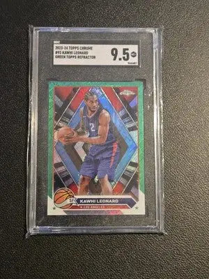 2023-24 Topps Chrome #93 Kawhi Leonard Green Logo Refractors SGC 9.5 - Basketball Card Single