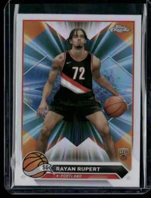 2023-24 Topps Chrome Basketball Rayan Rupert #155 Refractor RC Basketball - Basketball Card Single