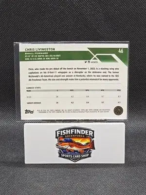 2023-24 Topps Chrome - Chris Livingston #46 Green Topps Refractor (RC) - Basketball Card Single