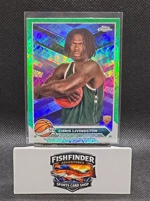 2023-24 Topps Chrome - Chris Livingston #46 Green Topps Refractor (RC) - Basketball Card Single