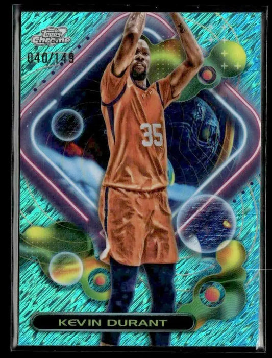 2023-24 Topps Chrome Cosmic #101 Kevin Durant Aqua Equinox Refractors #/149 - Basketball Card Single