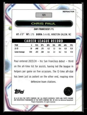 2023-24 Topps Chrome Cosmic #121 Chris Paul Refractors - Basketball Card Single