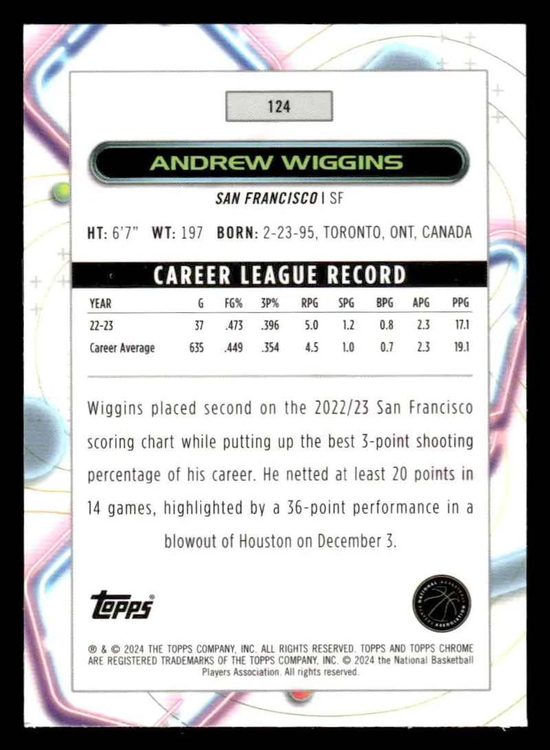 2023-24 Topps Chrome Cosmic #124 Andrew Wiggins - Basketball Card Single