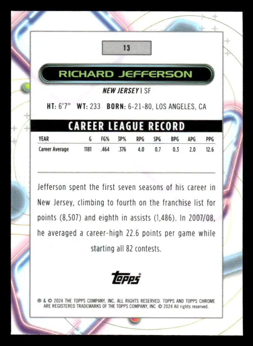 2023-24 Topps Chrome Cosmic #13 Richard Jefferson - Basketball Card Single