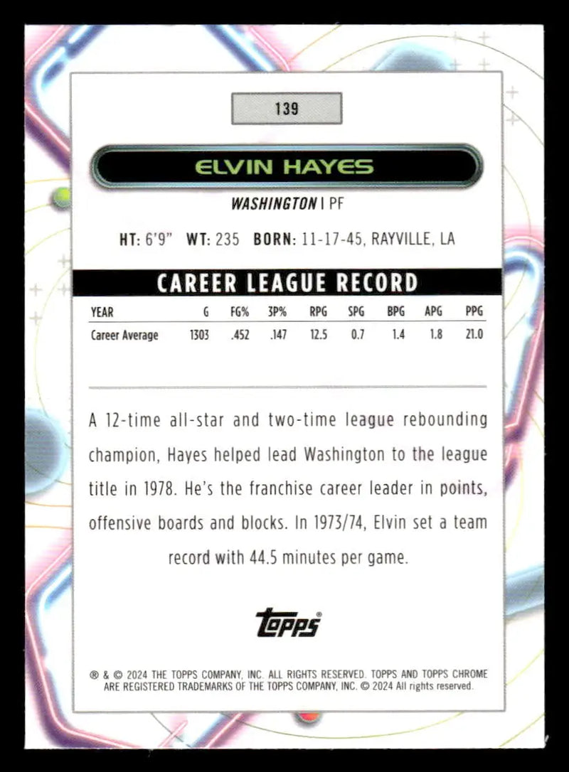 2023-24 Topps Chrome Cosmic #139 Elvin Hayes - Basketball Card Single