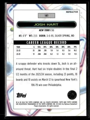 2023-24 Topps Chrome Cosmic #187 Josh Hart Refractors - Basketball Card Single