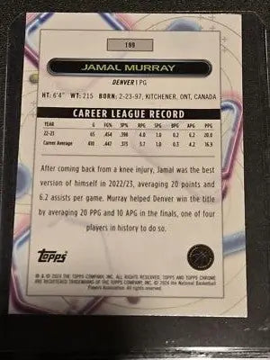 2023-24 Topps Chrome Cosmic #199 Jamal Murray - Basketball Card Single