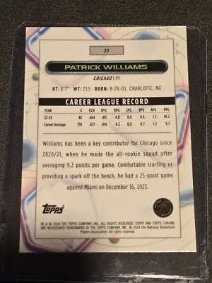 2023-24 Topps Chrome Cosmic #23 Patrick Williams - Basketball Card Single