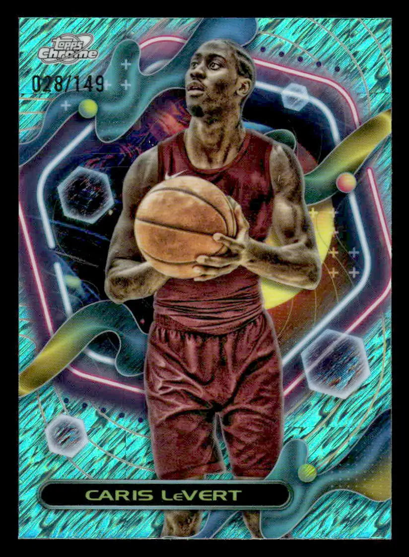 2023-24 Topps Chrome Cosmic #28 Caris LeVert Aqua Equinox Refractors #/149 Cavs - Basketball Card Single
