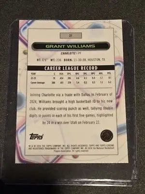 2023-24 Topps Chrome Cosmic #31 Grant Williams - Basketball Card Single
