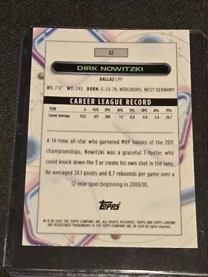 2023-24 Topps Chrome Cosmic #32 Dirk Nowitzki - Basketball Card Single