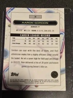 2023-24 Topps Chrome Cosmic #36 Aaron Gordon - Basketball Card Single