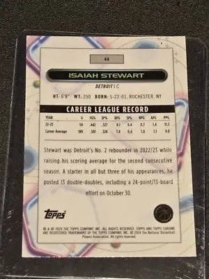 2023-24 Topps Chrome Cosmic #44 Isaiah Stewart - Basketball Card Single
