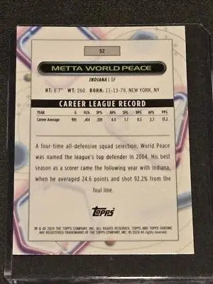 2023-24 Topps Chrome Cosmic #52 Metta World Peace - Basketball Card Single