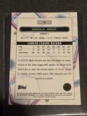 2023-24 Topps Chrome Cosmic #55 Nikola Jokić - Basketball Card Single