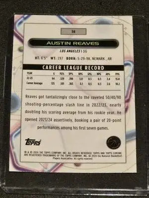 2023-24 Topps Chrome Cosmic #56 Austin Reaves - Basketball Card Single