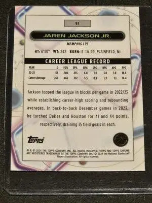 2023-24 Topps Chrome Cosmic #67 Jaren Jackson Jr. - Basketball Card Single