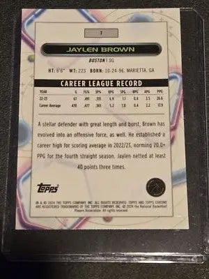 2023-24 Topps Chrome Cosmic #7 Jaylen Brown - Basketball Card Single