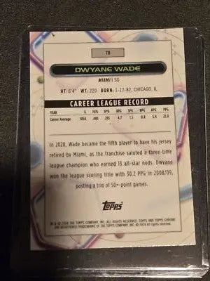 2023-24 Topps Chrome Cosmic #70 Dwyane Wade - Basketball Card Single