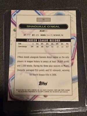 2023-24 Topps Chrome Cosmic #71 Shaquille O’Neal - Basketball Card Single
