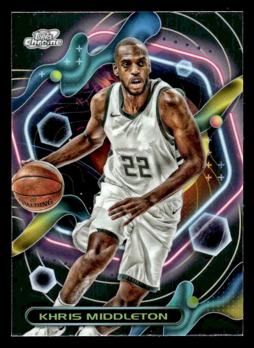 2023-24 Topps Chrome Cosmic #72 Khris Middleton Base Milwaukee Bucks - Basketball Card Single