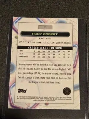 2023-24 Topps Chrome Cosmic #75 Rudy Gobert - Basketball Card Single