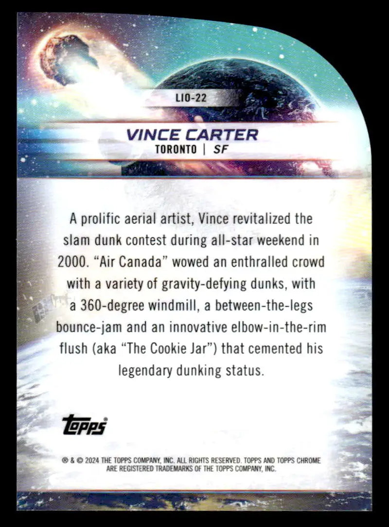 2023-24 Topps Chrome Cosmic #LIO-22 Vince Carter Launched Into Orbit - Basketball Card Single