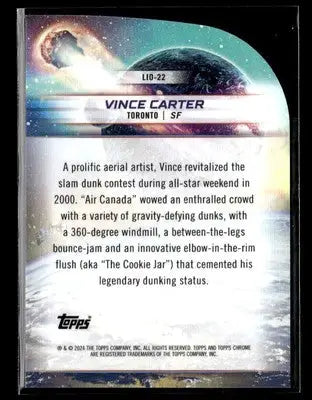 2023-24 Topps Chrome Cosmic #LIO-22 Vince Carter Launched Into Orbit - Basketball Card Single