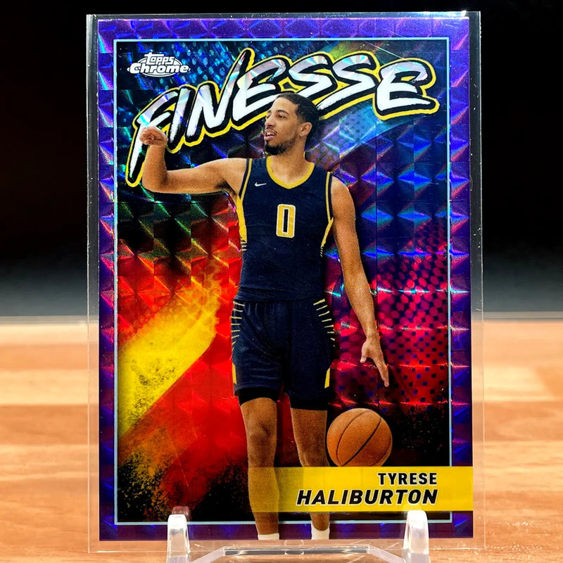 2023-24 Topps Chrome #F-9 Tyrese Haliburton Finesse Geometric Purple CG18 - Basketball Card Single