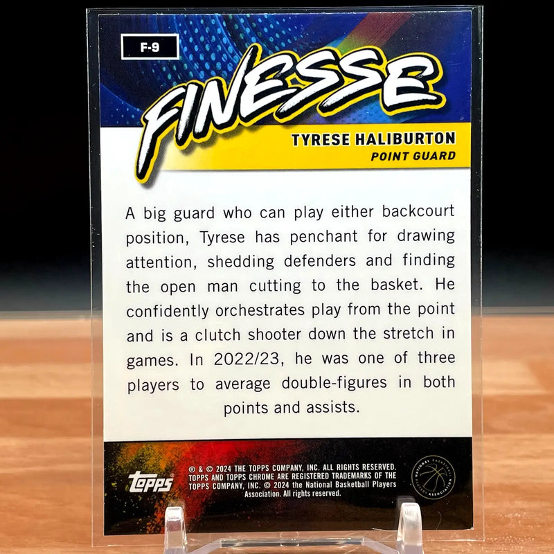 2023-24 Topps Chrome #F-9 Tyrese Haliburton Finesse Geometric Purple CG18 - Basketball Card Single