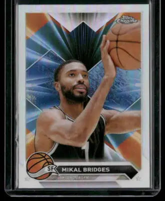 2023-24 Topps Chrome Mikal Bridges #2 Refractor Basketball - Basketball Card Single