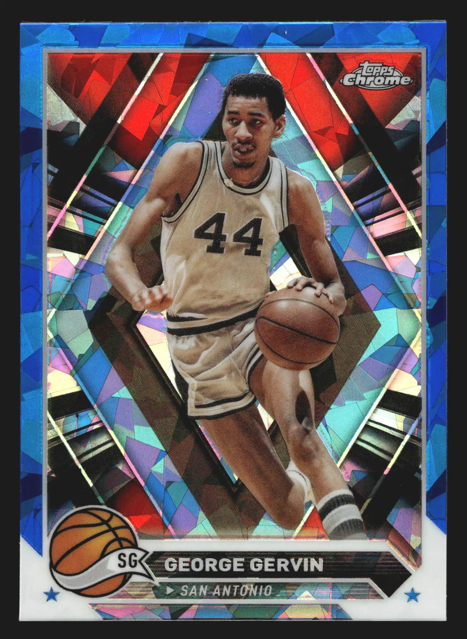 2023-24 Topps Chrome Sapphire George Gervin #75 San Antonio Spurs HOF - Basketball Card Single