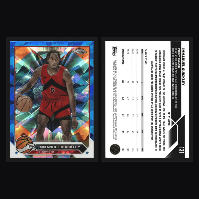 2023-24 Topps Chrome Sapphire Immanuel Quickley #131 Toronto Raptors - Basketball Card Single