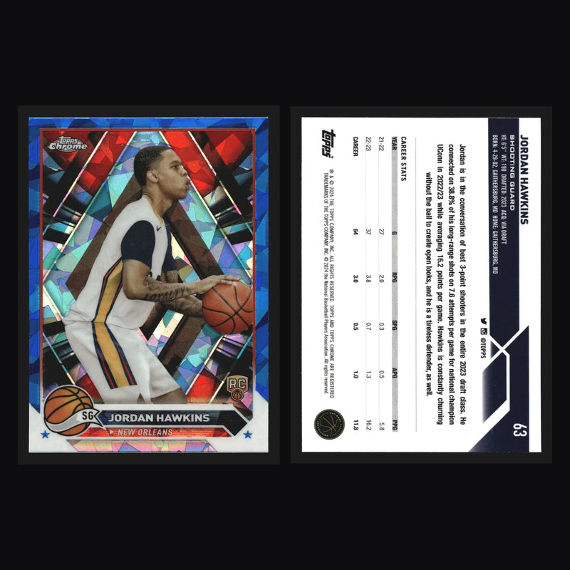 2023-24 Topps Chrome Sapphire Jordan Hawkins #63 Pelicans RC