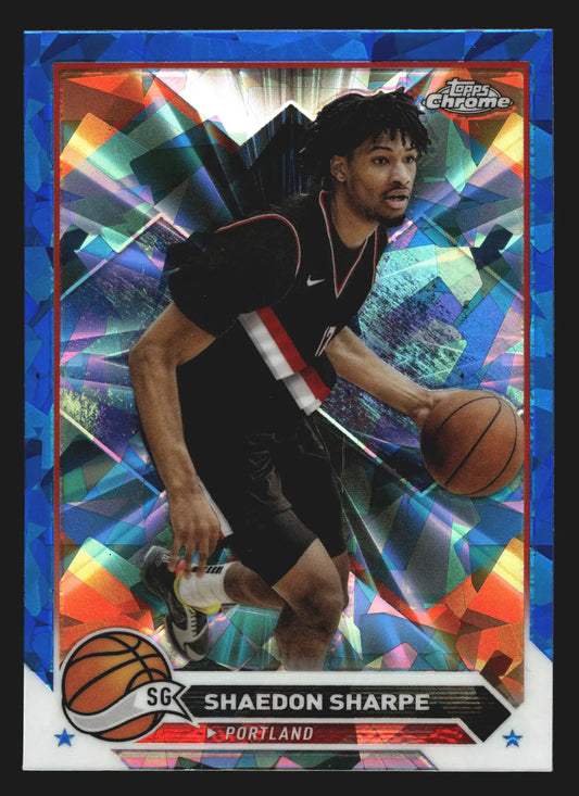 2023-24 Topps Chrome Sapphire Shaedon Sharpe #71 Trail Blazers - Basketball Card Single