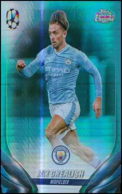 2023-24 Topps Chrome UEFA Club Comp Aqua Prism Refractor Jack Grealish - Soccer Card Single