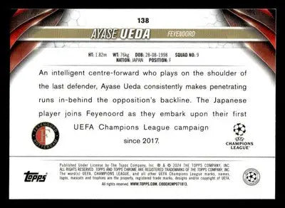 2023-24 Topps Chrome UEFA Club Competitions #138 Ayase Ueda - Soccer Card Single